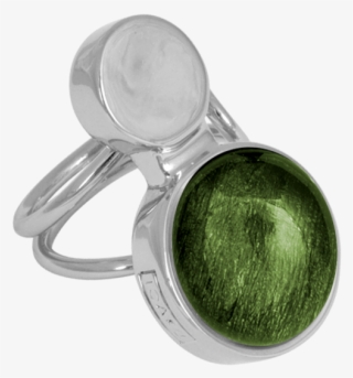 Ioaku Moon Ring Silver Sparkle Green - Jewellery