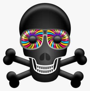 Psychedelic, Skull, Bones, Pirate - Psychedelic Clipart