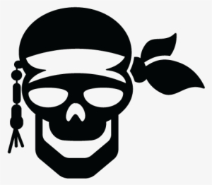 Pirate Skull And Bandana Wall Decal - Jack Sparrow Skull Sticker