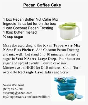 Tupperware Pecan Coffee Cake Visit My Website - Cake