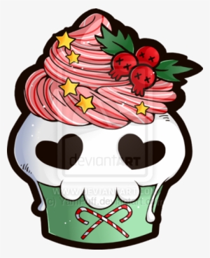 Holiday Skull Cupcake By Yampuff - Holiday Skull