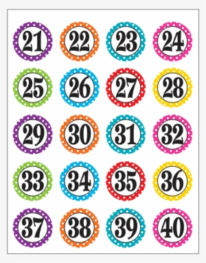 Polka Dots Numbers Stickers Alternate Image B - Icon