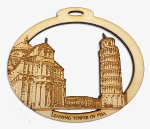 leaning tower of pisa ornament - badge
