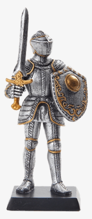 Medieval Knight Warrior Statue - 5 Inch Medieval Knight With Classic Shield