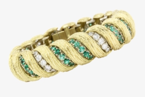 Hammerman Bros 18k Gold Diamond Emerald Barber Pole - Bracelet