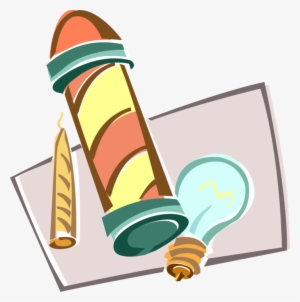 Vector Illustration Of Electric Light Bulb And Barber