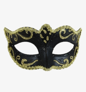 Black & Gold Venetian Style Masquerade Party Mask - Masquerade Ball