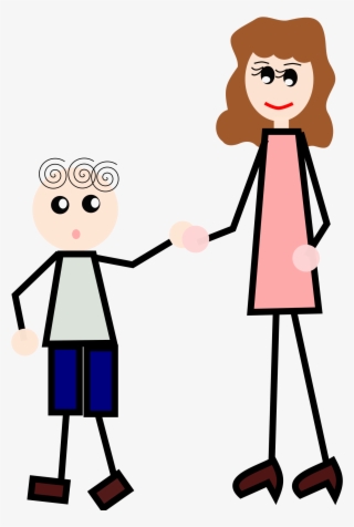 Child Mother Holding Hands Boy - Stick Figure Love Transparent