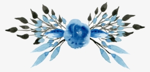 Png Black And White Stock Watercolor Flowers Painting - Blue Flower Clip Art