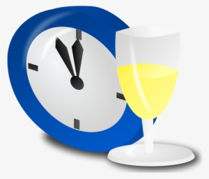 Clock And Champagne - New Years Clock Transparent