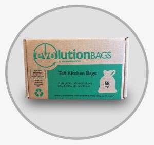 Evolution Trash Bags: Tall Kitchen Trash Bag, 50 Bags/box,