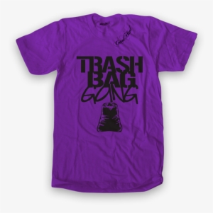 Purple Trash Bag Gang Tee, Black Print