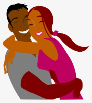 Png Black And White Library Black Cartoon Couples Image - Couple Hugging Clipart