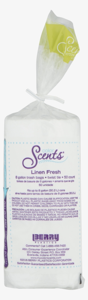 Color Scents Twist Tie Trash Bags, Linen Fresh, 8 Gallon, - Paper Bag