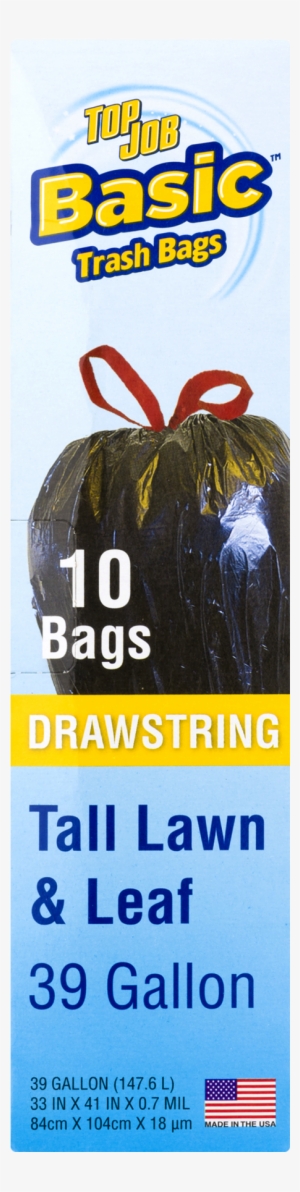 Top Job Basic Drawstring Tall Lawn & Leaf Bags, 39
