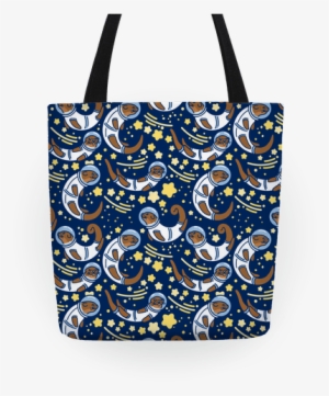 Otters In Space Tote - Otters In Space Tote Bag: Funny Tote Bag From Lookhuman.