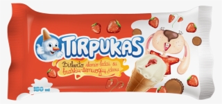 Tirpukas Biscuit Flavoured Ice Cream With Strawberry-wild - Strawberry