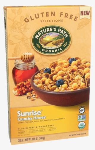 Natures Path Sunrise Crunchy Honey Cereal Box-10 - Nature's Path Cereal Honey