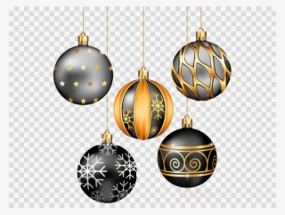 Download Black And Gold Christmas Ornaments Clipart - Christmas Decorations Black And Gold