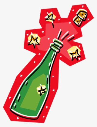 Vector Illustration Of Champagne Carbonated Sparkling