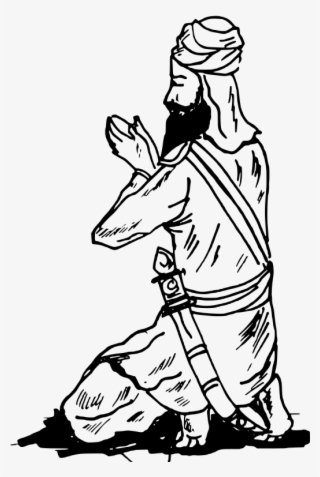 This Png File Is About Outline , Religion , Pray , - Sikh People Clipart Black And White
