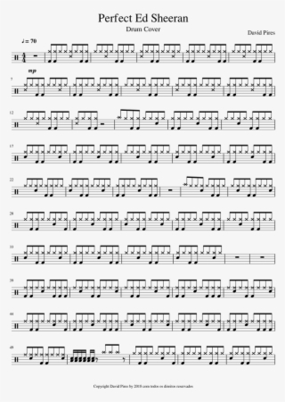 Perfect Ed Sheeran Drum Cover Sheet Music For Percussion - Note