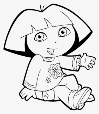 Dora The Explorer Are Sitting Coloring Pages - Dora Coloring Page Transparent