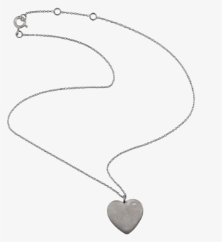 Beautiful Heart Necklace With A White Topaz In Black - Heart