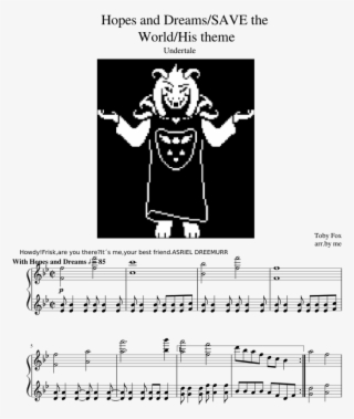 Hopes And Dreams/save The World/his Theme Sheet Music - Undertale Asriel Unisex T-shirts