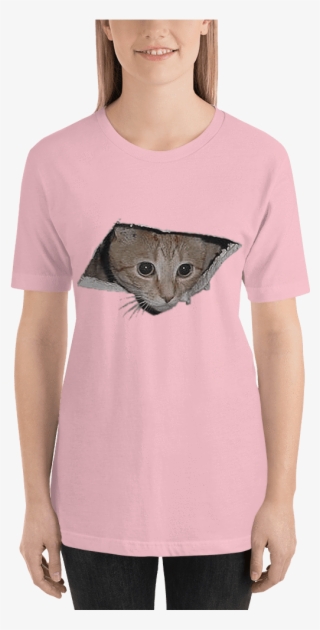 Shopping Peeping Cat Pink / 3xl - Shirt