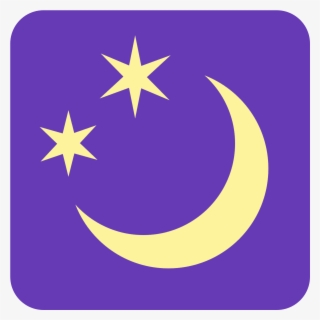It's A Logo Of A Fat Crescent Moon With Its Upper Right - Sparkle Vector