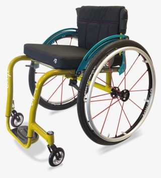 Coloured Vida Yellow Frame Green Supports - Active Wheelchairs Uk