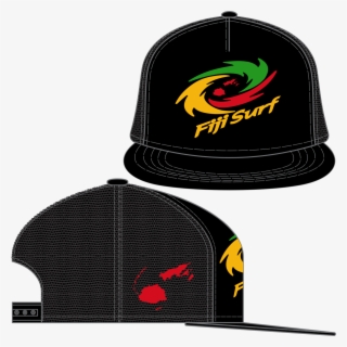 Fiji Surf “cyclone” Rasta Logo Black Snap Back Hat - Snap Back Cap
