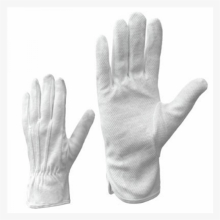 Mclean Cotton Gloves With Pvc Mini Dotted Palm, White - Glove