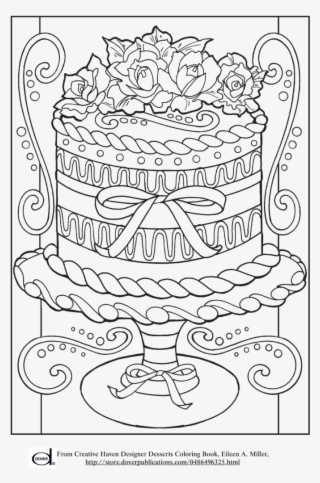 Cakes Coloring - Adult Coloring Birthday Pages