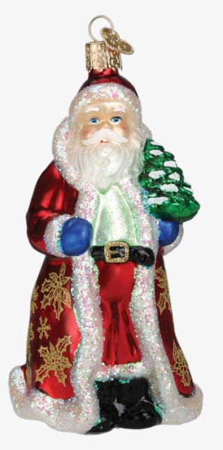 Glistening Golden Santa Ornament
