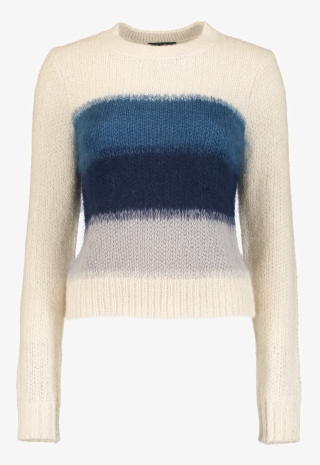 Holland Crop Crewneck Sweater Ivory/blue - Crew Neck