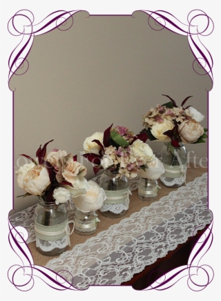Vintage Pastel Burgundy Rustic Style Silk Artificial - Wedding