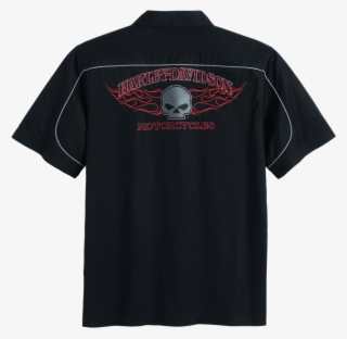 Men's Short Sleeve Burning Skull Garage Shirt - Camisa Corinthians Toda Preta