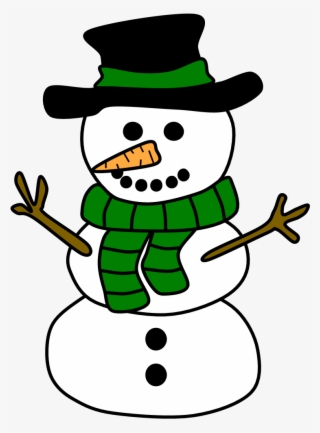 snowman, hat, scarf, green, png