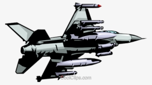 F16 Fighter Jet Royalty Free Vector Clip Art Illustration - Avião De Caça Desenho