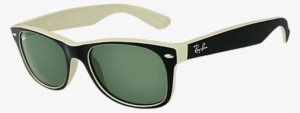 Ray Ban Rb2132 875 55 New Wayfarer Black Beige Sunglasses - Rayban Tortoise Shell And Cream