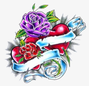 Clip Art Library Heart Tattoo Clipart - Red Rose Heart Tattoo