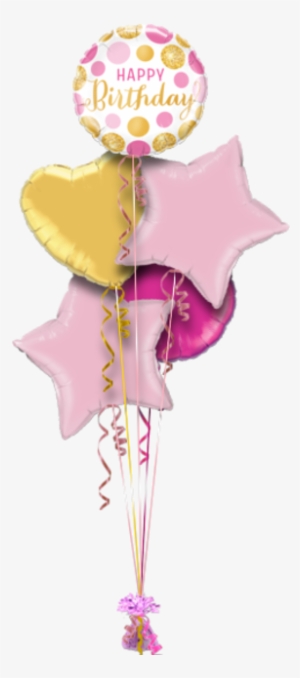 Birthday Pink And Gold Dots Birthday Balloon - Rapunzel Crown Princess Balloon Birthday Party Supplies