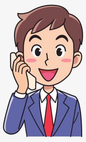 Business Man Using A Phone Icons Png - 電話 する イラスト 無料