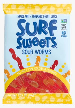 Surf Sweets Sour Worms - Surf Sweets Gummy Worms - Sour - Pack Of 12 - 2.75