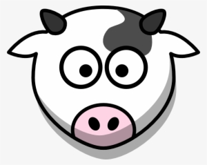 Cow Head Only Small Eyes Clip Art - Cartoon Cow Face