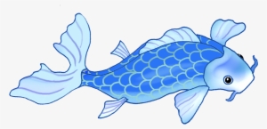 Very Blue Koi Fish Two - Koi Fish With Color Drawing