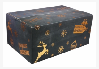 Christmas Gift Box, Joyeux, Corrugated Cardboard, 55x39x30cm, - Kerstpakket Dozen