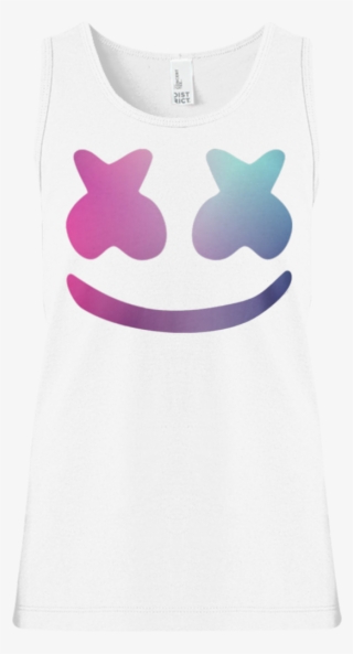Blue Violet Color Girls' Tank Top T-shirts - Marshmello Face